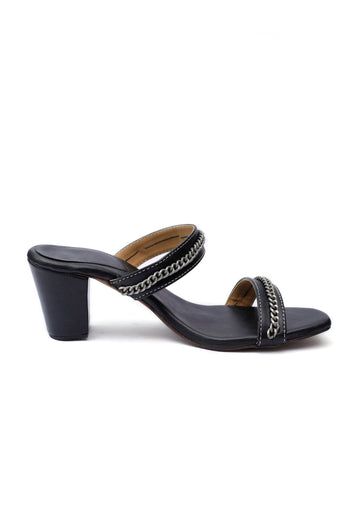 Charcoal Black Chain Cruelty-Free Leather Stealtoes